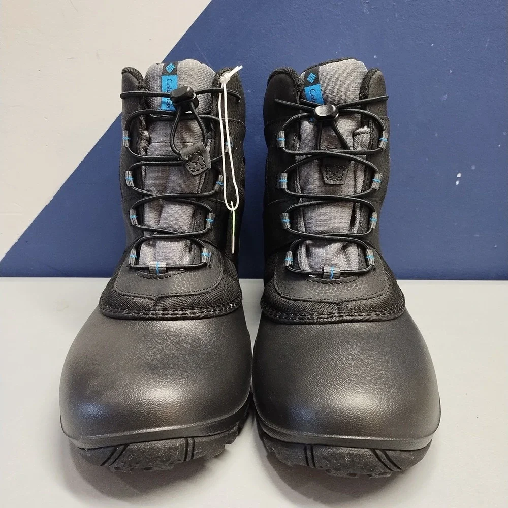 Columbia Rope Tow III Snow Boots Youth Size 7 Black Gray Waterproof BY1322-010